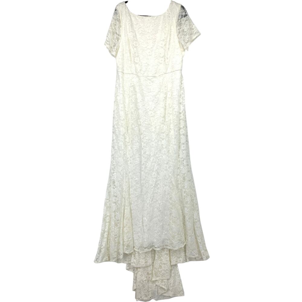 Torrid Ever After Ivory Lace Short Sleeve Fit & Flare Wedding Dress Womens Sz 22